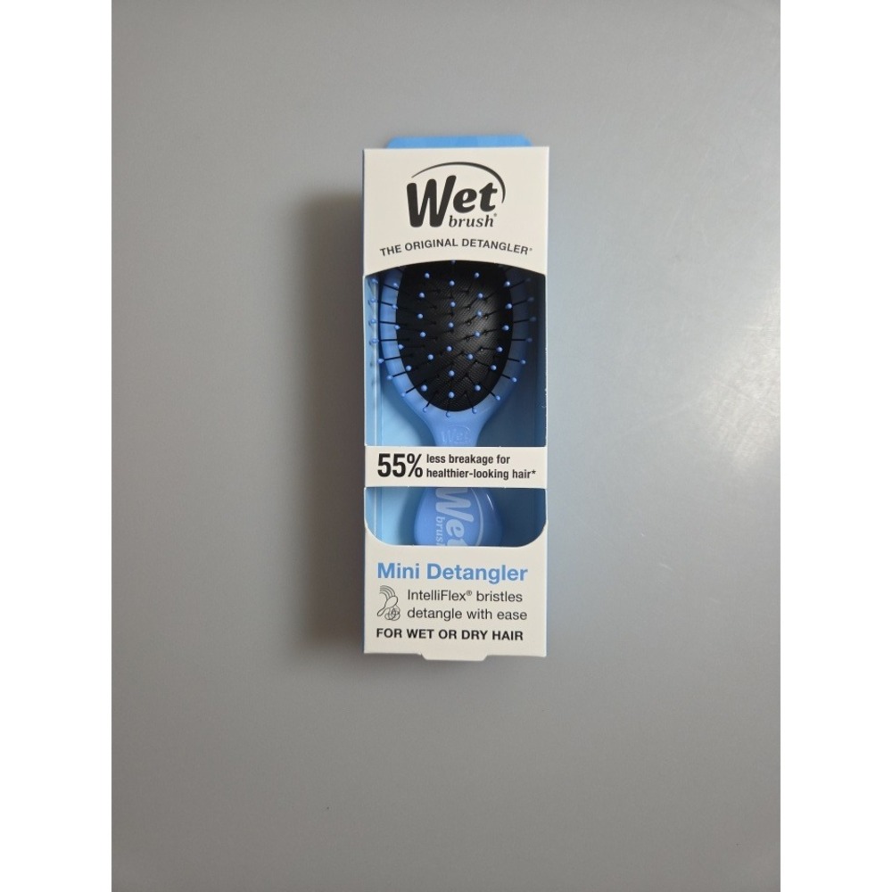 Wet Brush Mini Detangler Blue IntelliFlex Bristles Travel‎ Hair Brush New